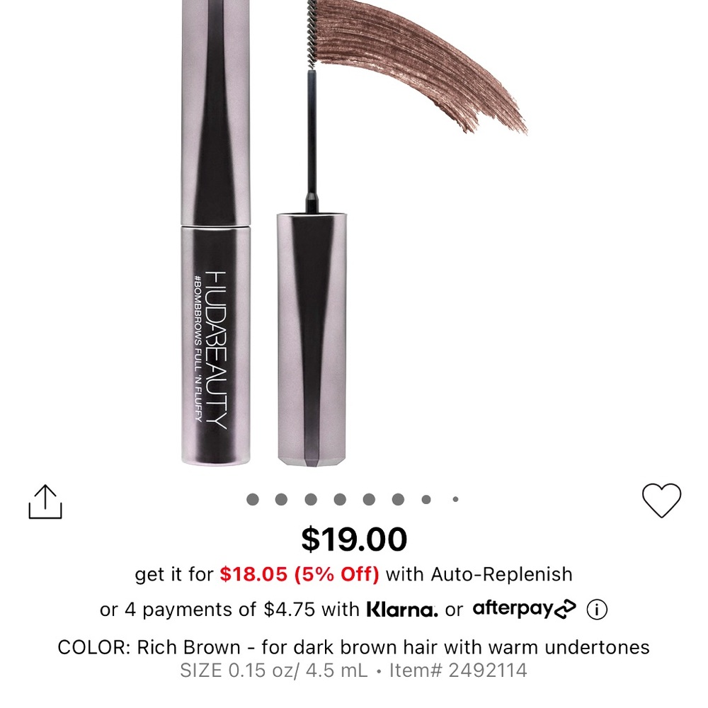 Huda Beauty eyebrow gel colour mascara